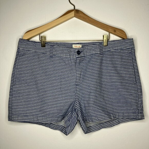 Khakis by Gap The 4" Short Blue Stripes Women's Size 18 - Picture 1 of 8